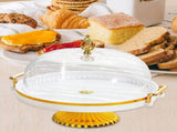 Cake Stand with Dome Cover, Curved Footed Covered Cake Stand Dessert Cake Plate, Dessert Snack V1370-AZ4-06595