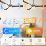 Modern Ceiling Fan with Lights, Remote, Brown V178-21291