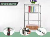 Modular Wire Storage 60x60cm Steel Shelving Chrome With Fixed Legs For Garage Warehouse Or Kitchen V63-841221