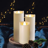 Battery Operated Candles with Timer in Waterproof Flameless Led Pillar Candles, Small, Slim Electric V1107-124-06929-YEL-5PACK