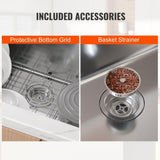 Kitchen Sink, 304 Stainless Steel Drop-In Sinks, Undermount Single Bowl Basin with Accessories V952-QRSSCTXPDCY32WYR7V0