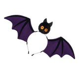 Purple Halloween Bat Wing Headband with Furry Ears and Orange Eyes - Velvet Costume Accessory for V888-ELOSUNG56068-2