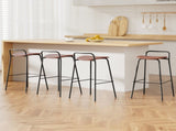 4x Artiss Bar Stools Kitchen Counter Dining Chair Metal Brown BA-BB-9083T-BRX4
