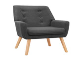 Artiss Armchair Linen Fabric Anne Charcoal UPHO-B-ARM04-CHA