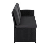 Ella 8-Seater Modular Outdoor Garden Lounge and Dining Set with Table and Stools in Black V264-OTF-526S-BLK