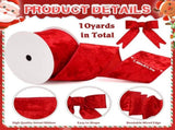 10 Yards Red Velvet Ribbon Christmas Wired Ribbon for Christmas Tree Wreath Bow Craft Gift Wrapping, V1237-ZY00B0FGV3VYYP