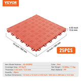 Garage Tiles Interlocking, 12 x 12 x 0.53 inch 25 Pack Garage Floor Covering Tiles, Non-Slip V952-CKDDHSJ251212BWPIV0