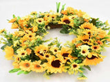 Sunflower Garland Door Ornament Ins Nordic Sunflower Decoration Hello Hanging Ornament V1294-YM0715-211029DY08-2