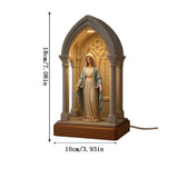 Jesus LED Table Lamp with Sacred Statue Religious Night Light for Home Altar Decor, Christian V1192-AZ-W-33839