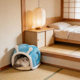 All Season Semi Enclosed Pet Bed 14.96x13.78In Cat Dog House Design Organizer For Thick Warm Filling V1369-AZ3-W-10163