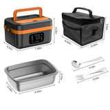Portable 1L Cordless Electric Heated Lunch Box 16000mAh 60W 304 Stainless Steel Black& orange V201-ELB6080BOR8AU