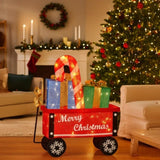 Christabelle Christmas Cart Display Candy Cane Presents LED Lights Indoor Outdoor Front Yard De 112_MHA610