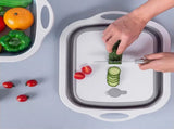 Collapsible Cutting Board - Portable Multi-Purpose Dish Tub - Washing and Draining Fruits and V1192-AZ-W-12657