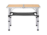 Weisshorn Folding Camping Table Adjustable Aluminium 60 x 40 cm Wood Grain XFEL-CAMP-AL-WD