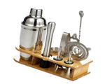 10PCS Home Bartending Kit Stainless Steel with Bamboo Tray Cocktail Mixing Tool Set for DIY Novice V1294-YM0512-3118220298911