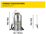 3.5Gal Stainless Steel Sprayer,l Set 20" Wand& Handle& 3FT Reinforced Hose, Hand Pump Sprayer V952-PWQBXG12L00000001V0