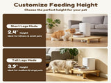 Elevate Your Pets Dining Experience with a Natural Pine Wood Feeder Stand, Featuring Two V1341-ZY-JRNE4TM8-L