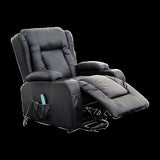 Recliner Chair Electric Massage Lift Chair with Heat Function PU Leather Lounge Sofa Black V63-834091