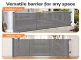 Keezi Retractable Gate Baby Gate Pet Safety Fence Extends up to 400cm Grey SG-400X86-GR