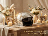 Disco Ball Helmet Party Decoration with Retractable Visor and Cowboy Hat Design - Handmade Glitter V1258-DP02-C-2165
