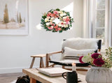 24 Inch Spring Everyday Pink Flower Wreath Front Door, Soft Touch Pink Roses Peony Orchid Wreath V1258-DP02-C-2649