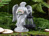 Solar-Powered Angel Lantern Outdoor Light, Resin Waterproof Garden Decorative Light, Walkway and V1265-AU-BY25042