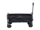 Gardeon Garden Cart Folding Trolley Camping Wagon Barrow Outdoor Beach Black XFEL-GCT-OX-L-BK