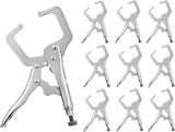 6 Pcs Inch Locking C Clamp Original Lock Regular Tips Plain adjustable Alloy Steel for Woodworking V1259-DP01-A-5757