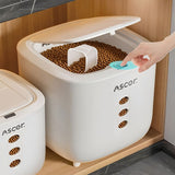 20LB Sealed Pet Food Storage Container Heavy-Duty Square PP Dispenser with Flip Lid, Easy to V1106-CWXSP002