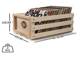 Crosley Vinyl LP Record Storage Crate Natural Wood Holds up to 75 V185-CR1004A-NA