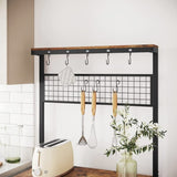 Industrial Kitchen Baker's Rack with Storage Shelves 10 Hooks and Metal Mesh Shelf 84 x 40 x 170 cm V178-11123