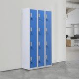 12-Door Locker for Office Gym Shed School Home Storage - Standard Lock with Keys V63-838971