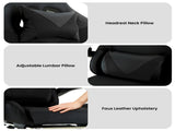 Sarantino Cueva Reclining High Back Office Gaming Chair Black Retractable Footrest Computer Sea CHR-ASA-CUE-BK