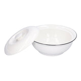 9in Soup Bowl with Lid Large Capacity 1500ml Stew Bowl Harmless White Ceramic Kitchen Bowl V1294-YM0523-3118210320411
