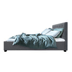 Artiss Bed Frame Double Size Gas Lift Grey VILA BFRAME-E-VILA-D-GY-AB