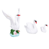 3pcs Resin Swan Ornaments Simulation Decorative Swan Figurine for Miniature Garden Home V1294-YM0715-3111210390811