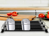 Black ABS Stainless Steel Beverage Pusher for Refrigerator Drink Organizer, Self-Replenishing V1370-AZ4-08774