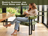 Artiss Dining Chairs Set of 6 Velvet Upholstered Barrel Chairs with Curved Armrests & Back Green UPHO-C-DIN-2553-GNX6