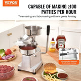 VEVOR Commercial Burger Patty Maker, 130mm Hamburger Beef Patty Maker, Heavy Duty Food-Grade V952-HBRBJYSZLBXGEETPXV0