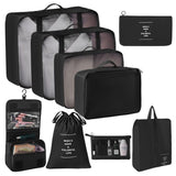 Multi-Function Luggage Storage Pouches For Garments, 9 Pcs Travel Organizer Kit With Hanging V1221-XM-LB2576-GM101