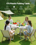 Folding, 4 Ft Heavy Duty Portable Fold-in-Half Utility, Indoor Outdoor Plastic Rectangle V952-SLKHWZDZ4YCBQ1OPT001V0