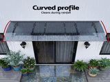 Instahut Window Door Awning Canopy 1m x 3m Grey Solid Sheet Metal Frame AWN-B-1X3-SLD-METAL-GR
