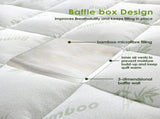 Bamboo Pillowtop Mattress Topper Luxury Bedding Mat Pad Protector Cover King Single 108 x 203 cm V201-W12782545