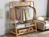 Bamboo Garment Rack Portable Laundry Storage Nature V178-66777