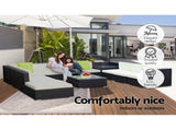 Gardeon 12PC Sofa Set with Storage Cover Outdoor Furniture Wicker FF-SOFA-BK-12PC-ABCDE