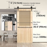 Sliding Barn Door Hardware Kit Rust Resistant Heavy Duty 1.83m V178-66894