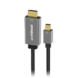 mbeat Tough Link 1.8m DisplayPort to HDMI Cable - Space Grey Package Weight 100g HDMI Cable V1202-V2-CBMB-XCB-MNDHDM18