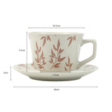 High-Fired Ceramic Stoneware Speckle Cup & Saucer Set 380ml Floral Tea Spoon EARTHY RED V274-HA-LA-P0024818-RD