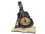 Vintage Design Violin Clock Rests On A Sheet Music Book Resin Violin Model Clock For Favorite V1294-YM0710-3115230131511