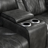 3-2 Seater Electric Air Leather Dark Grey Recliner Set V43-SET-EMP-3R-2RGR